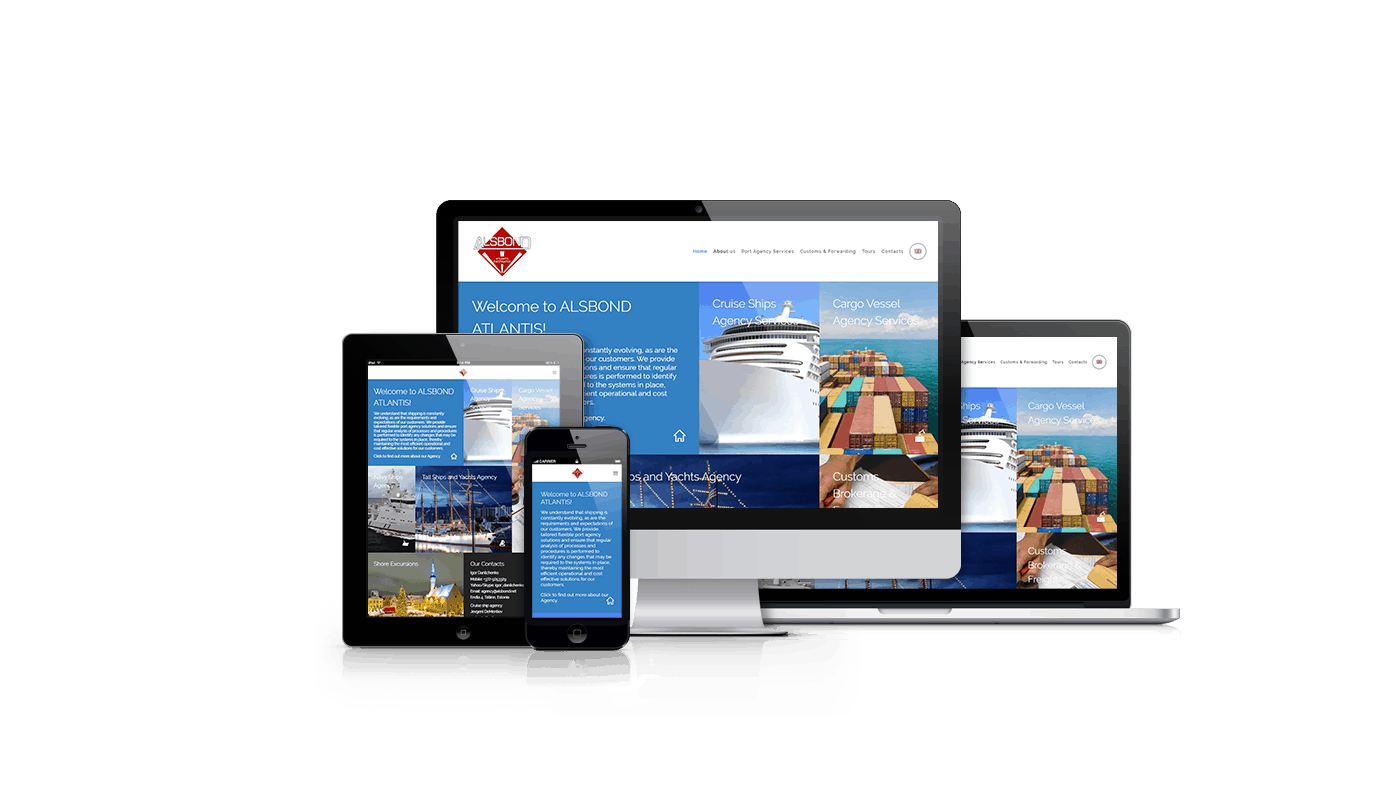 Webdesign for shipping and logistics company