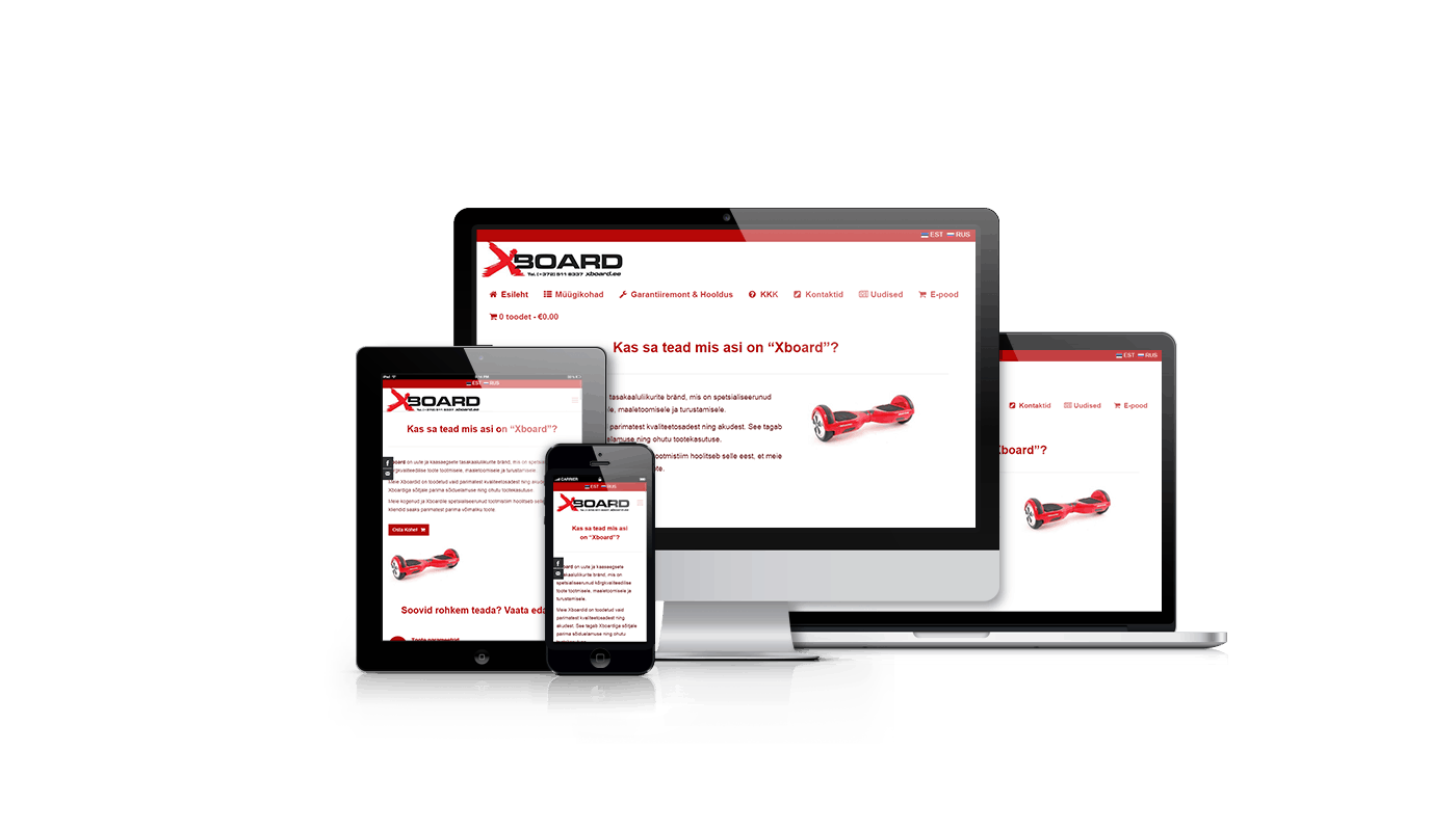 E-commerce website for hover boards company