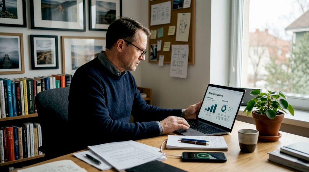 Väikefirma juht uurib kodukontoris uusi digivõimalusi